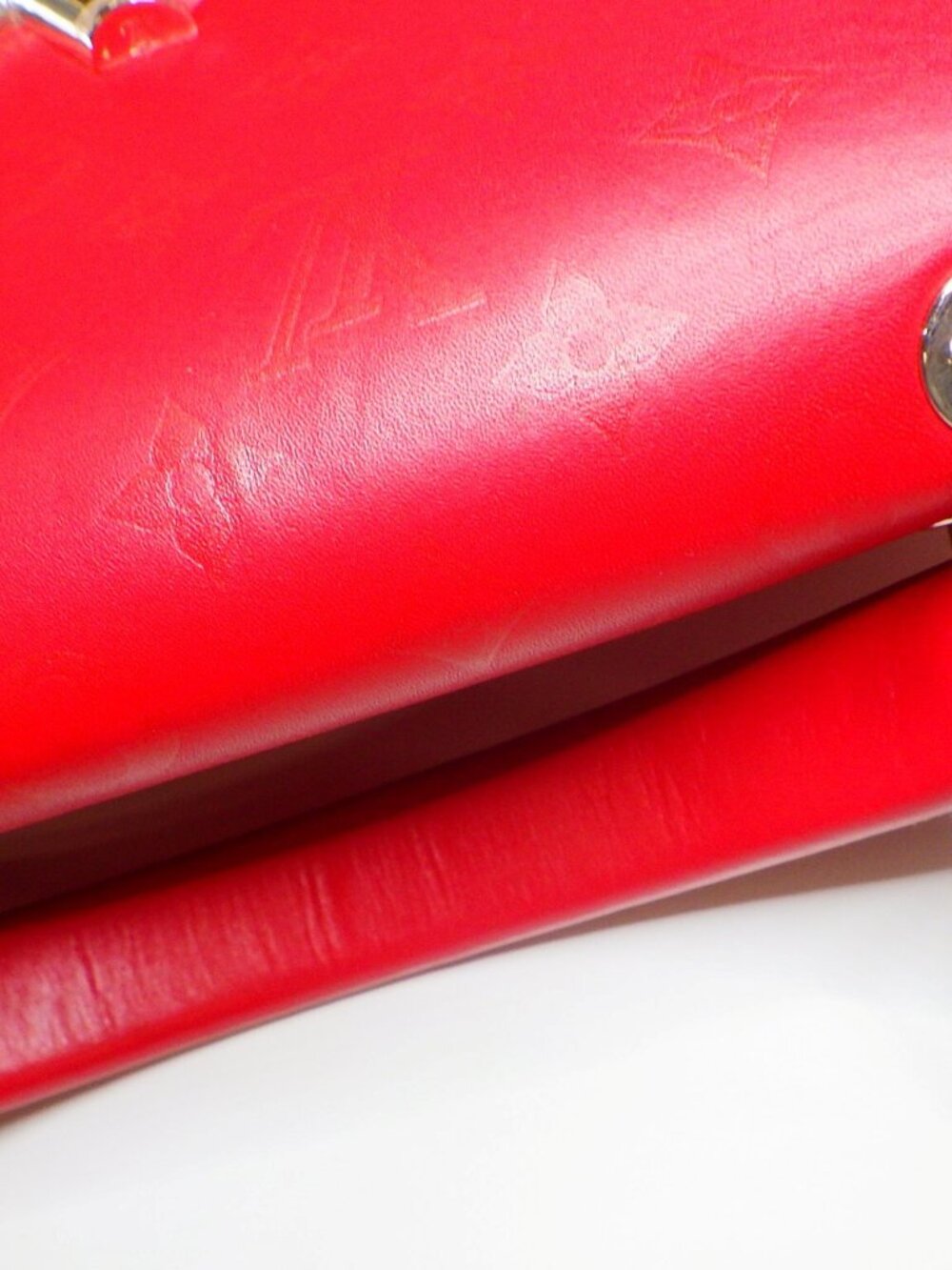 LV Red Monogram Leather Very One Handle Bag - Picture 7 of 12